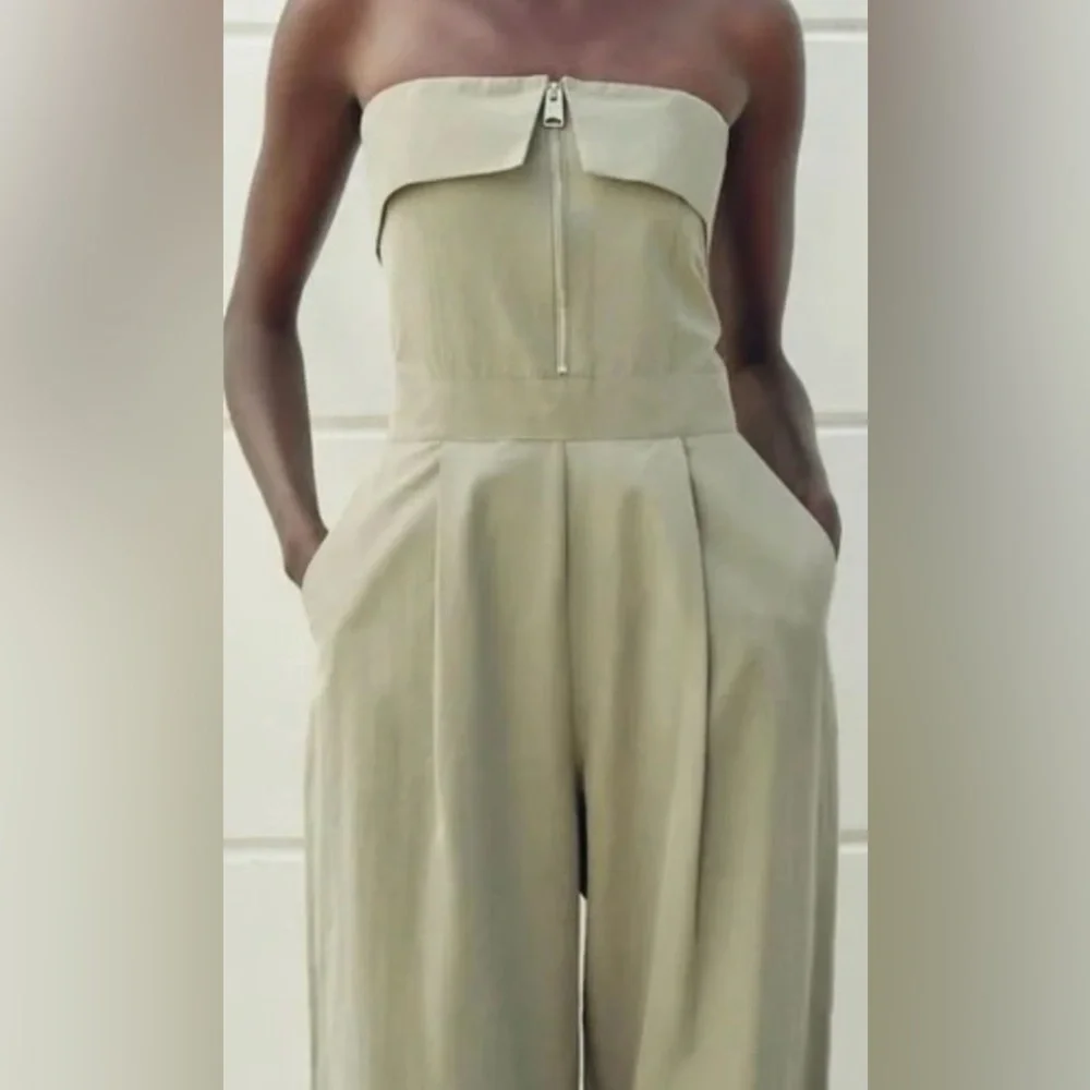 NWT Zara Elegant Strapless Jumpsuit - Picture 3 of 10